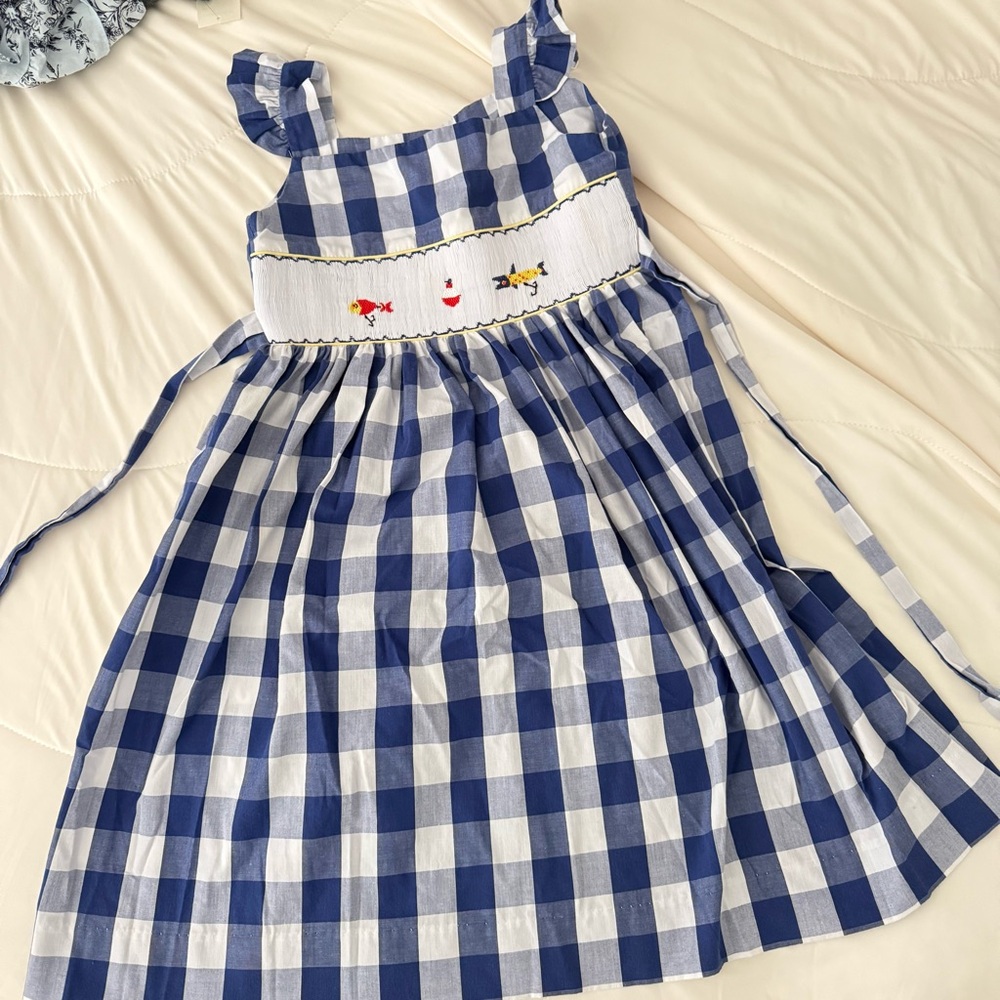 Mother Goose Blue and White Checkered Kids Dress size 6